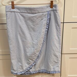 J. Crew Factory Sky Blue Asymmetrical Skirt